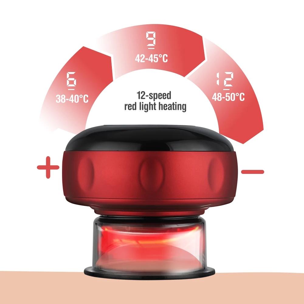12-Speed Cupping Massager Set With 3 Cups - White