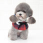 Dog Shawl Small Cloak Pet Bow Ttie Saliva Towel Pet Accessories - Size S - Red Grid