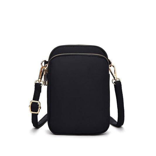 Women Mini Crossbody Phone Bag With Headphone Hole - Black