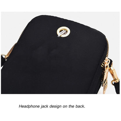 Women Mini Crossbody Phone Bag With Headphone Hole - Black