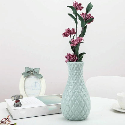 Hydroponic Plastic Vase For Dry And Wet Flower Arrangements - Desktop Furnishings - Milk White