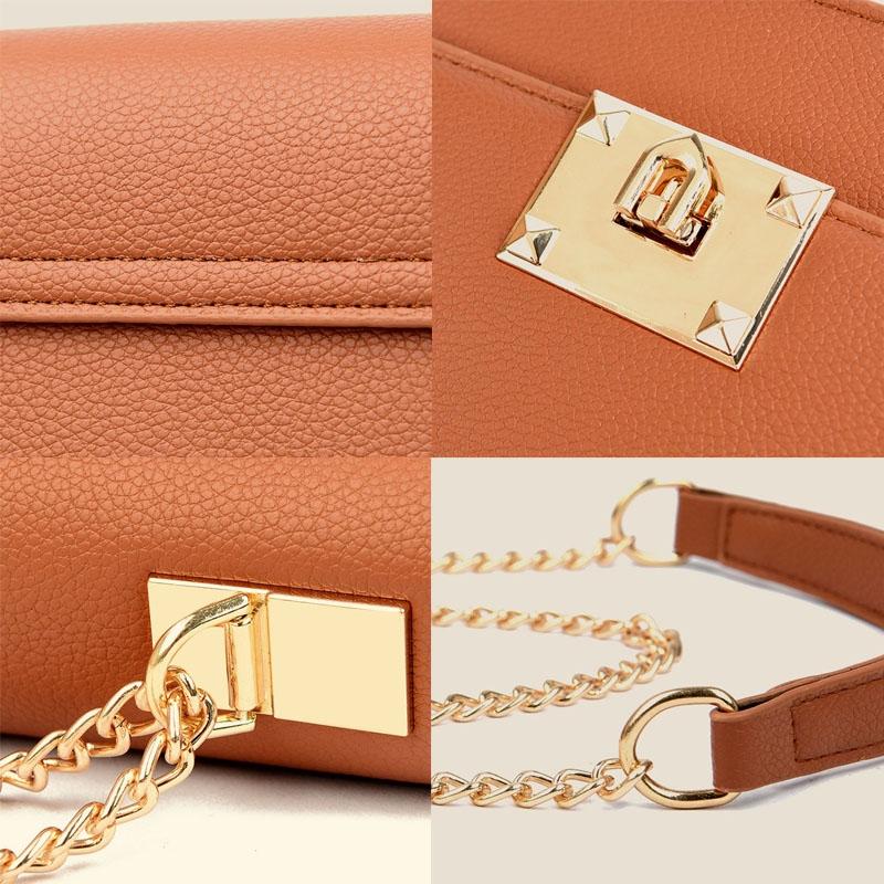 Small Square Flap Lock Crossbody Bag For Women - White