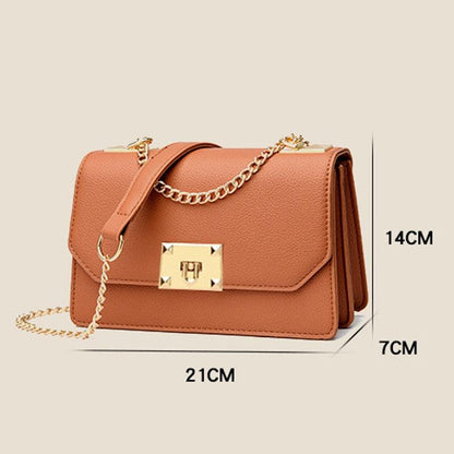 Small Square Flap Lock Crossbody Bag For Women - White