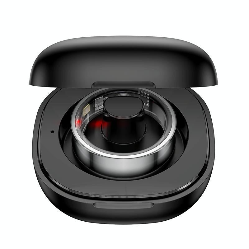 Smart Health Ring Temp Heart Rate Bp Reminder Black - 57Mm