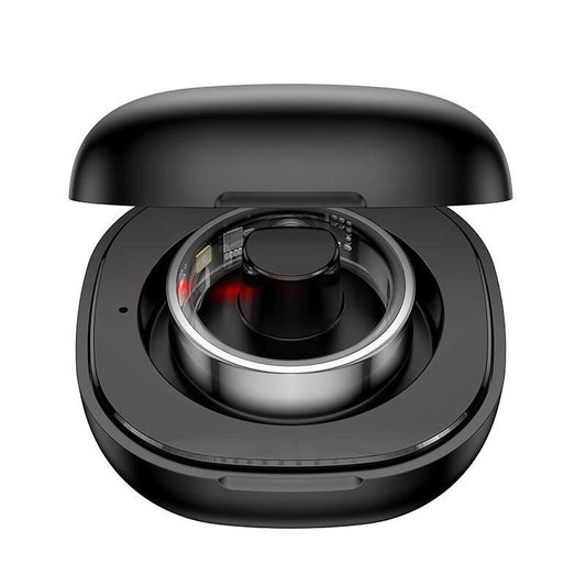 Smart Health Ring Temp Heart Rate Bp Reminder Black - 57Mm