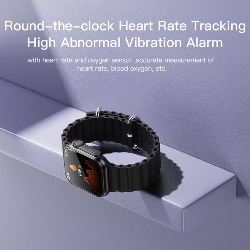 2.03 Inch Ip67 Waterproof Smart Watch Support Heart Rate / Blood Oxygen Monitoring Black