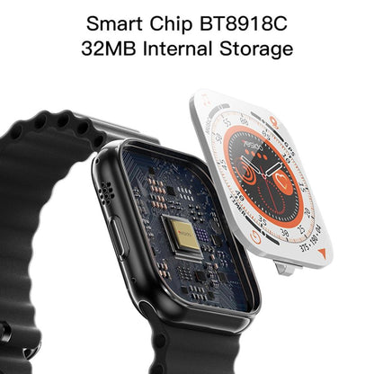 2.03 Inch Ip67 Waterproof Smart Watch Support Heart Rate / Blood Oxygen Monitoring Black
