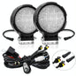 14W 9 - 30V Floodlight Mixed Luminous 4 Inch Round Work Light With Wire Set
