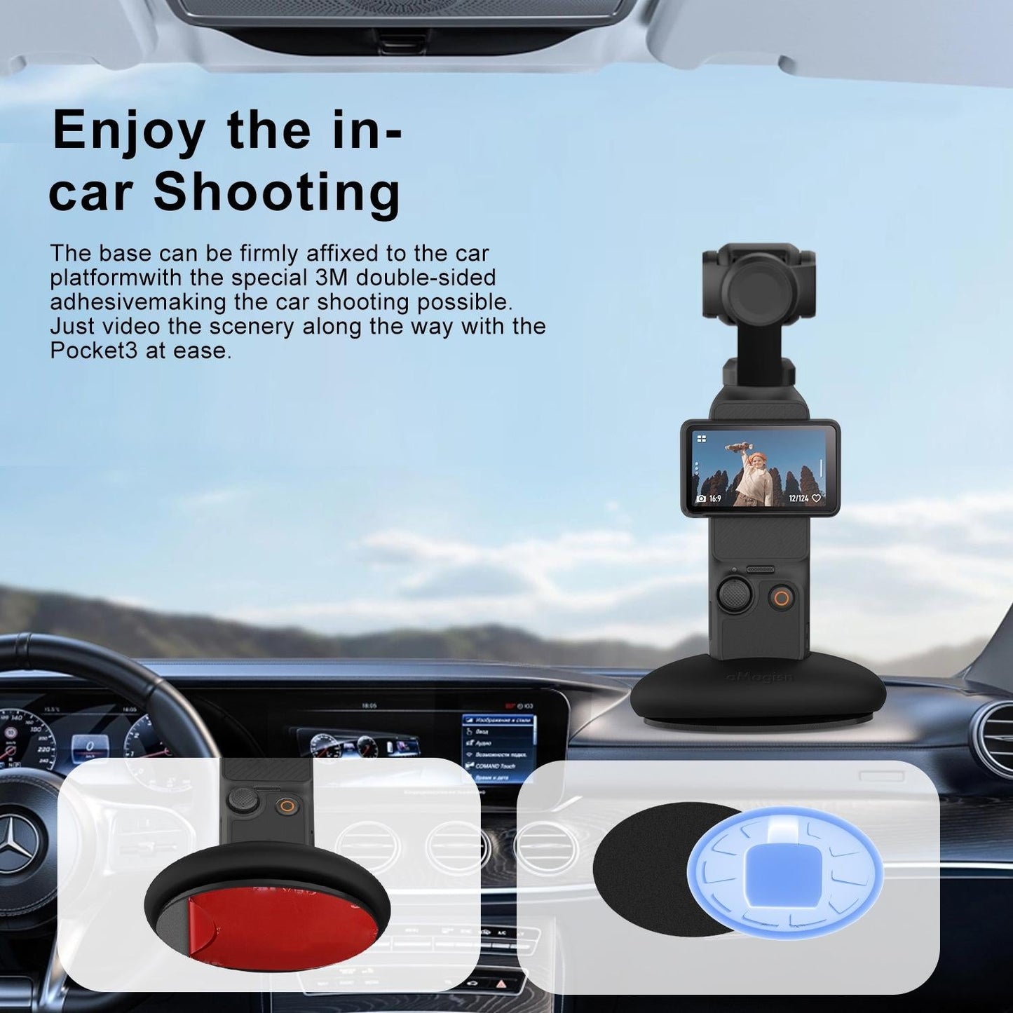Silicone Base for Dji Pocket 3 - Double Sided Glue