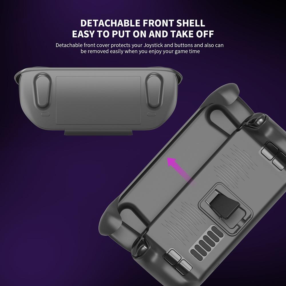Steam Deck Protective Case & Cover Set with Bracket - Black