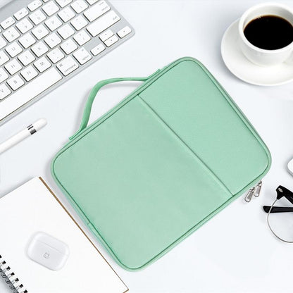 Leather Portable Bag with Cloth Texture - Blue