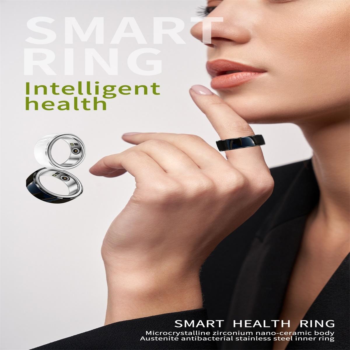 Smart Ring With Heart Rate Blood Oxygen Sleep & Sports Modes - R8 Size 20 - Black