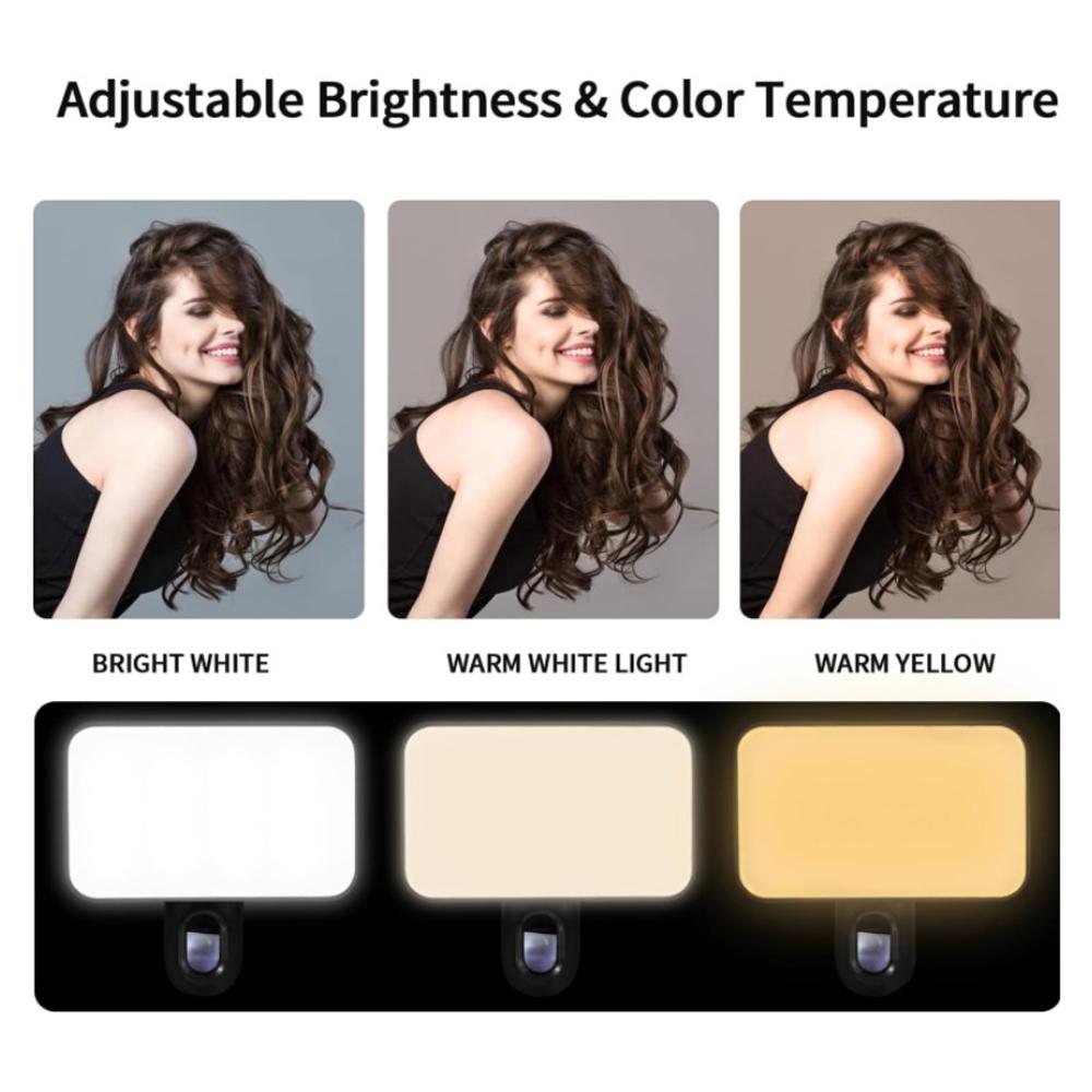 Rechargeable Selfie Light for Phone Laptop Tablet - Black