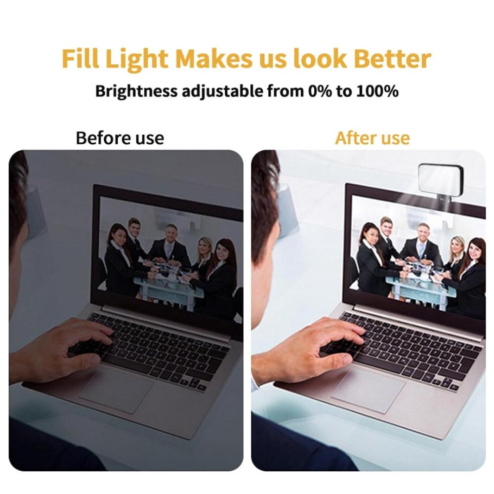 Rechargeable Selfie Light for Phone Laptop Tablet - Black