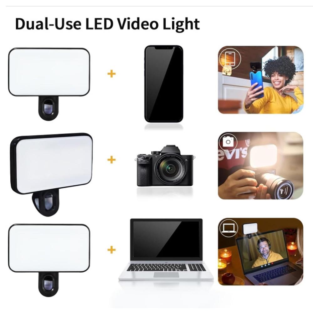 Rechargeable Selfie Light for Phone Laptop Tablet - Black