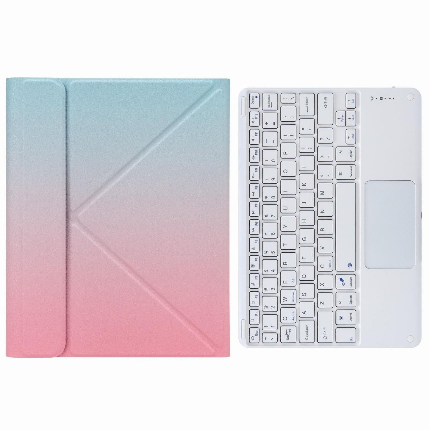 Bluetooth Keyboard Leather Case For Ipad 10.2 / Pro 10.5 - Three-Fold Holder - Rainbow