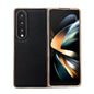 For Samsung Galaxy Z Fold4 5G Leather Phone Case - Nano Plating - Black