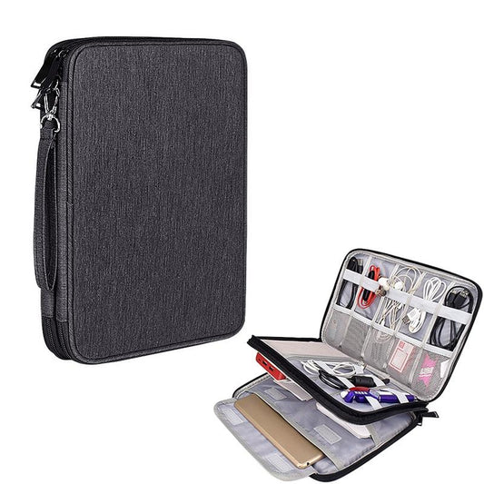 Waterproof Multi-function Storage Bag for Digital Accessories Earphones and Data Cables - Black