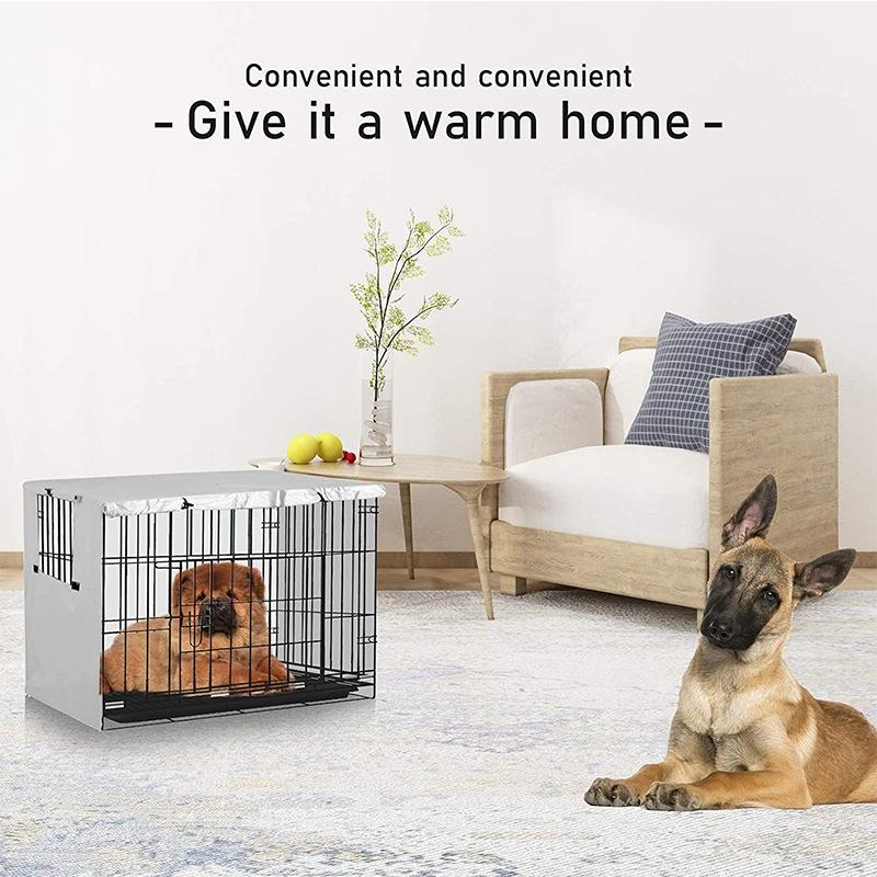 Outdoor Pet Cage Cover - Oxford Cloth Dustproof Rainproof Sunscreen - 63.5X48X50Cm - Grey