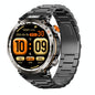 Waterproof Smart Watch With Flashlight Banknote Detector And Compass - Steel Band