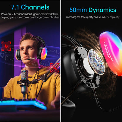 2M Luminous Wired Headphones Awei Gm-11 - Black