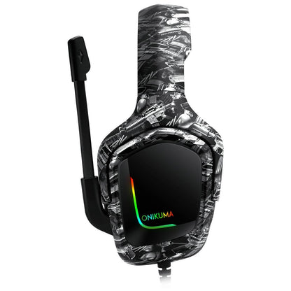 Surround Sound Pc Gaming Headset With Mic & Rgb - Black Gray