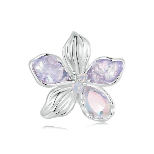 925 Sterling Silver Opal Flower Silicone Diy Beads