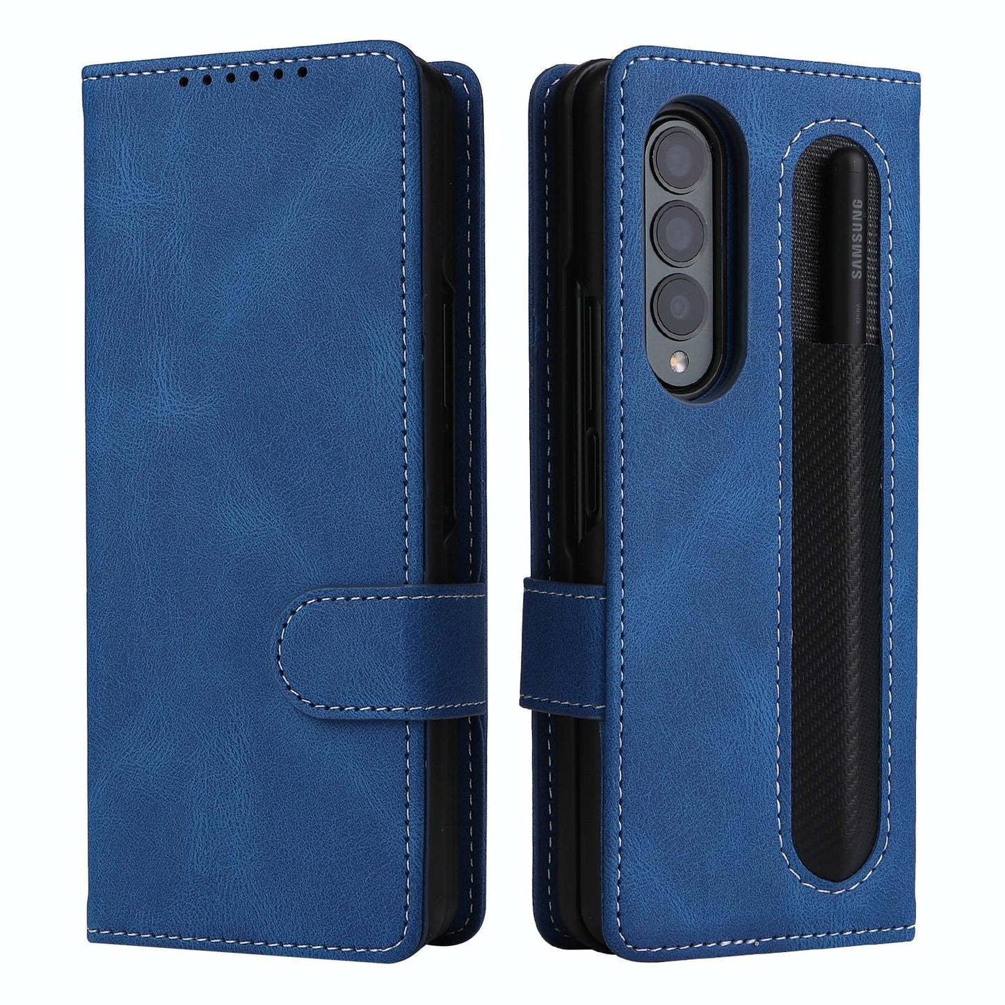 Foldable Leather Case for Samsung Galaxy z Fold 4 / 5g - Detachable - Dark Green