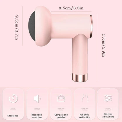 5-Head Handheld Massage Gun For Fat Pushing - Pink