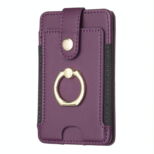 Metal Ring Card Bag Sticker For Mobile Phones - Dark Purple