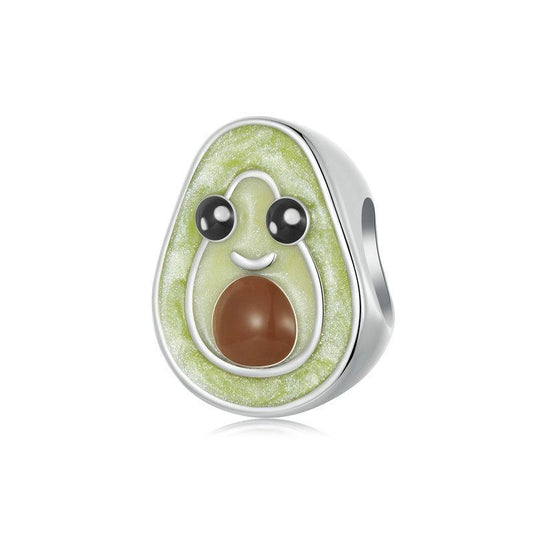 925 Sterling Silver Diy Cute Avocado Beads & Platinum