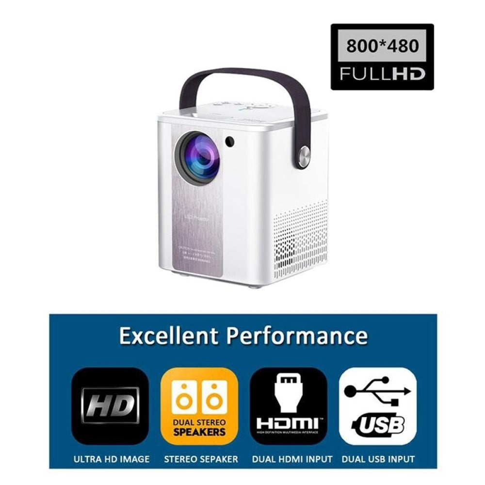C500 Portable Mini Led Home Hd Projector - White Same Screen Version