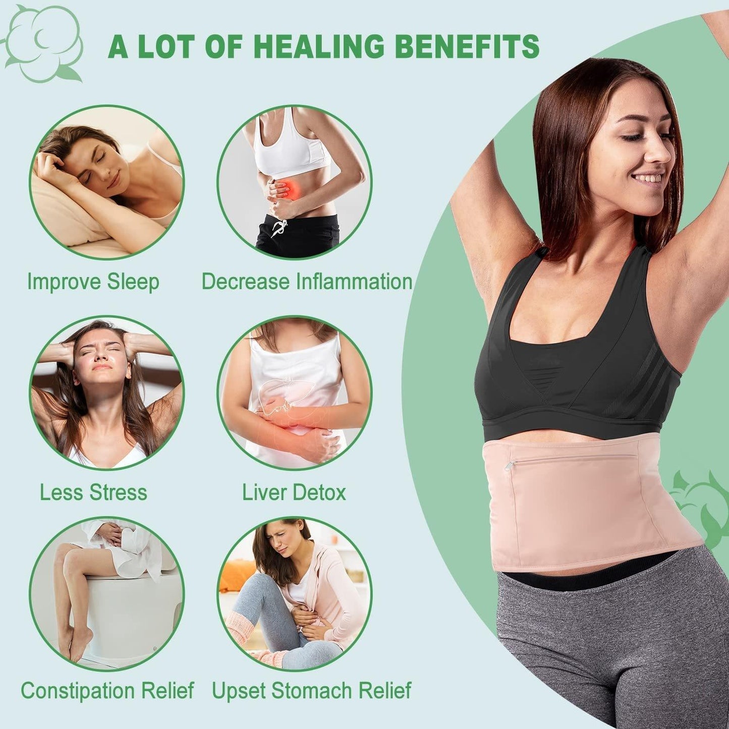 Leak-Proof Waist & Neck Support For Better Sleep - Upgrade Waist Khaki
