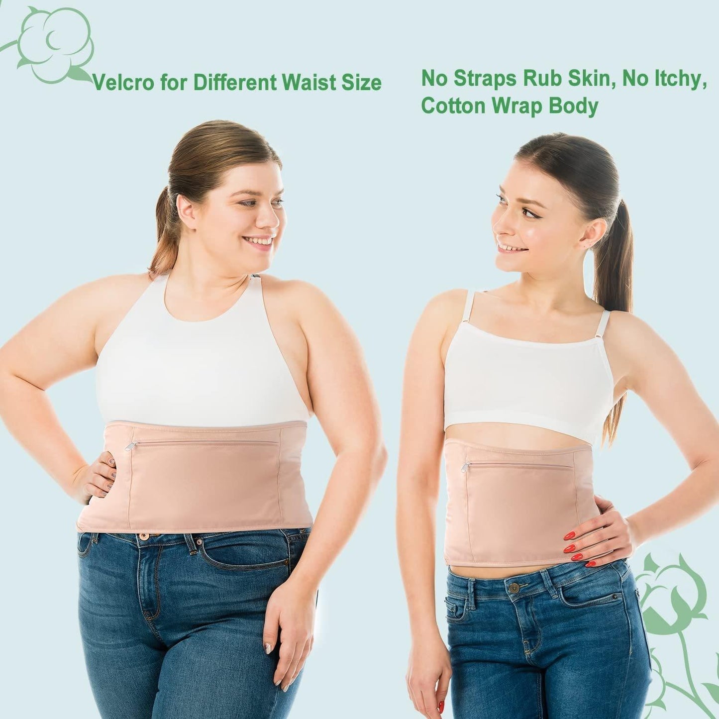 Leak-Proof Waist & Neck Support For Better Sleep - Upgrade Waist Khaki