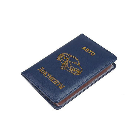 Russian Driver License Holder Genuine Leather Case - Blue