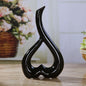Creative Heart-Shaped Ceramic Flower Vase For Home Office Or Wedding Decor - Black