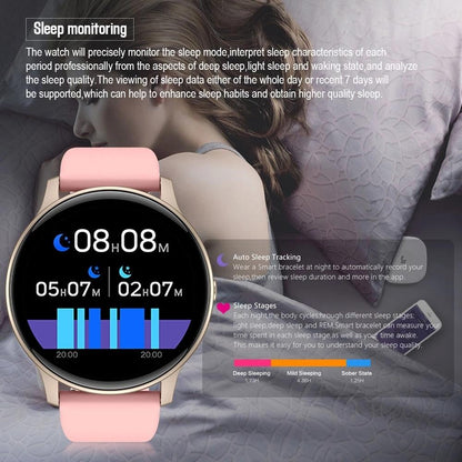 Smart Watch With Heart Rate And Blood Pressure Monitoring - Black