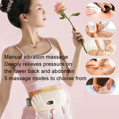 Smart Massage Belt For Abdomen & Waist Electric & Warm - Pink 2000Mah