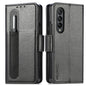 For Samsung Galaxy Z Fold4 5G Litchi Pattern Case With Pen And Card Slots - 4 - Black
