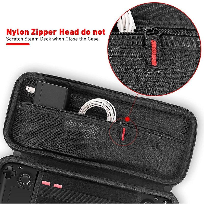 Steam Deck Handheld Console Storage Bag - Hard Eva Oxford Cloth - Black