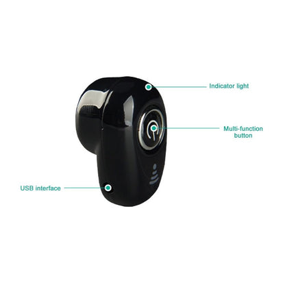 Mini Bluetooth Earphone with Mic - S650 Gen 2 - Black