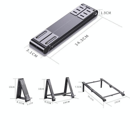 Foldable Metal Laptop Stand for Cooling and Ergonomic - Gray
