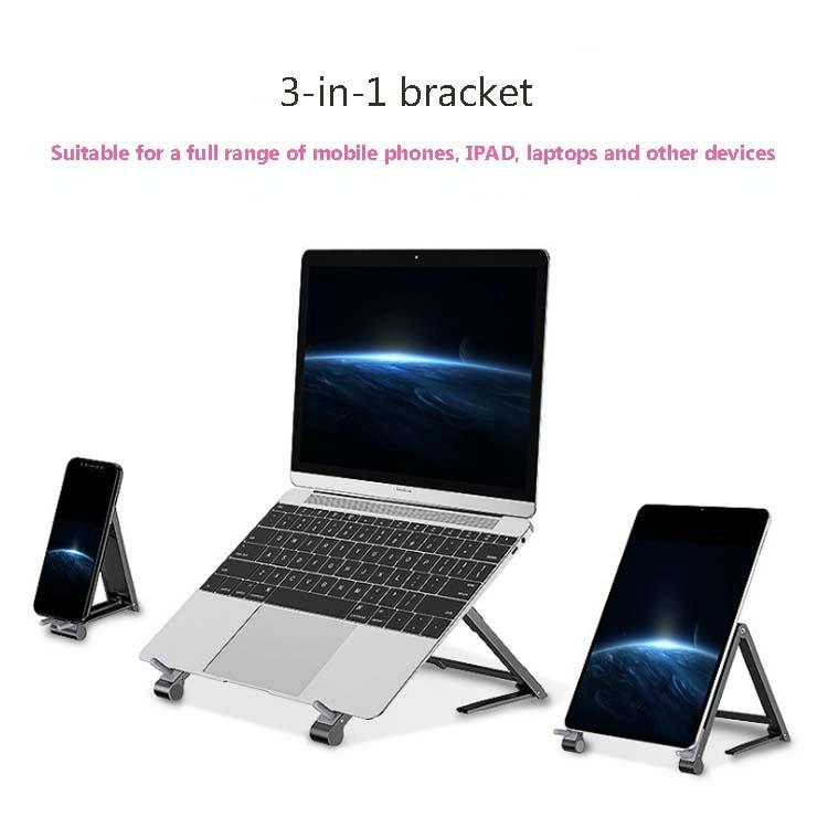 Foldable Metal Laptop Stand for Cooling and Ergonomic - Gray
