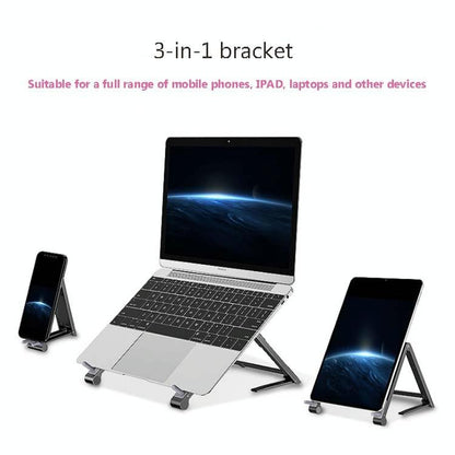 Foldable Metal Laptop Stand for Cooling and Ergonomic - Gray