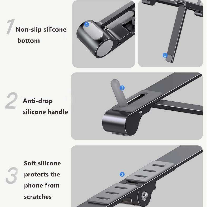 Foldable Metal Laptop Stand for Cooling and Ergonomic - Gray