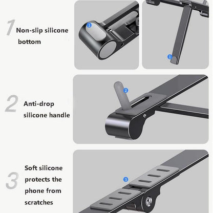 Foldable Metal Laptop Stand for Cooling and Ergonomic - Gray