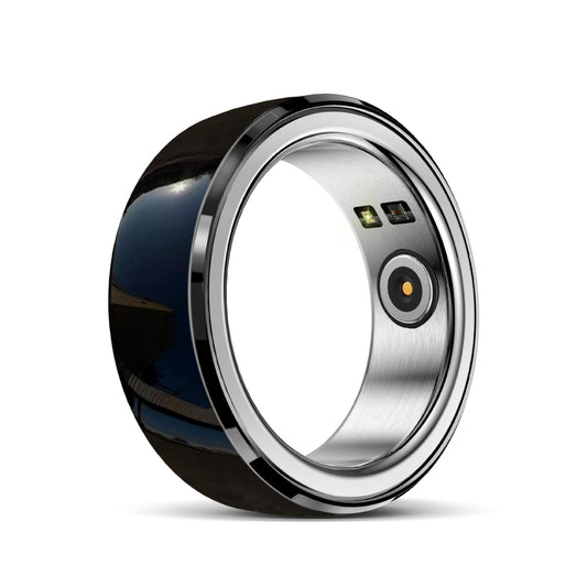 Smart Ring With Heart Rate Blood Oxygen Sleep & Sports Modes - Black Size 22