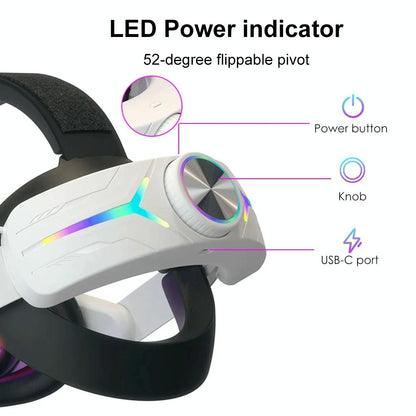 Foldable Rgb Headset for Meta Quest 3 - Usb Rechargeable - Elite