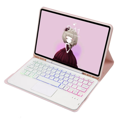 Bluetooth Keyboard Leather Tablet Case For Ipad 10.2 / 10.5 / Air 2019 With Touch Pad & Backlight - Sky Blue