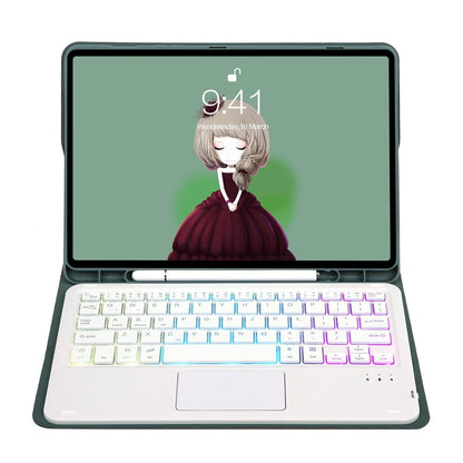 Bluetooth Keyboard Leather Tablet Case For Ipad 10.2 / 10.5 / Air 2019 With Touch Pad & Backlight - Sky Blue